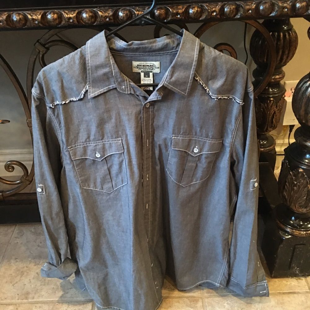 AMERICAN RAG Button Down Men's Shirt - Picture 8 of 16